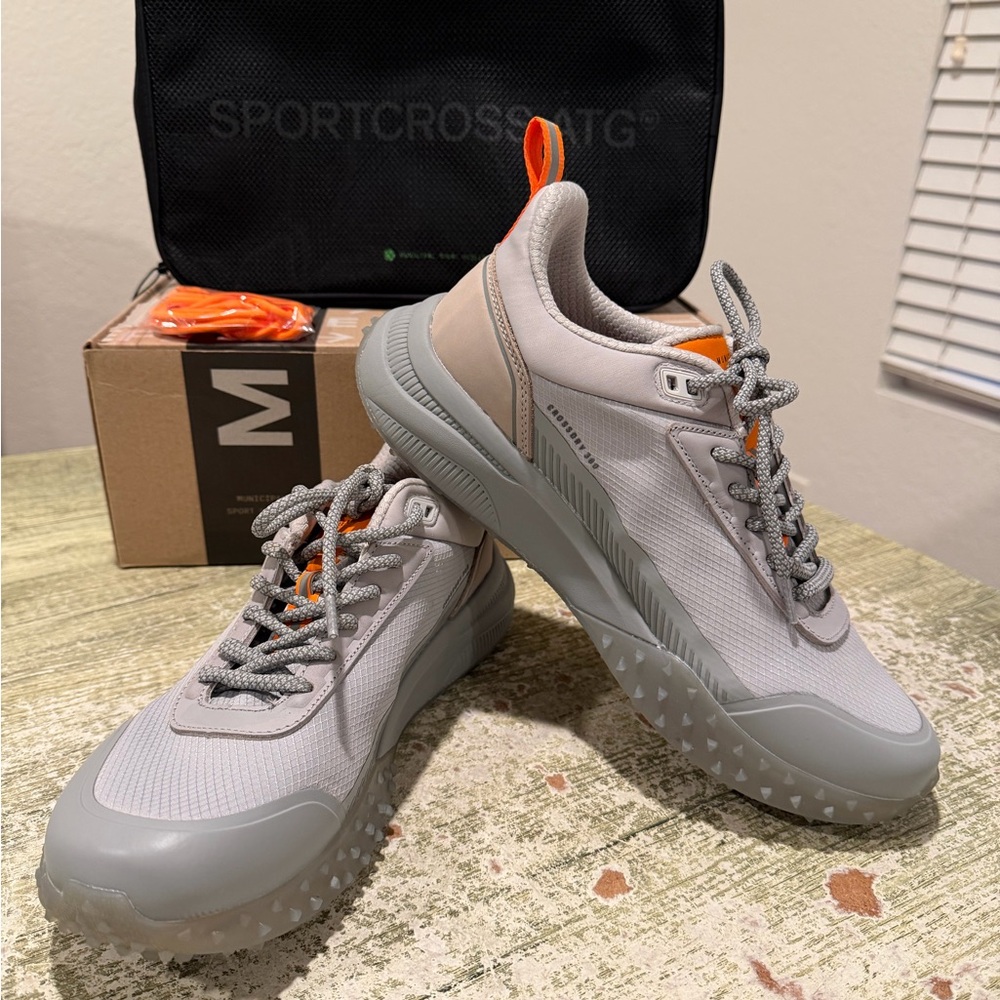 NWT - Men's Municipal Sportcross ATG - Cool Gray shoes with Orange Accents